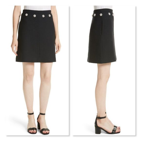 Tory Burch Fremont Embellished A-Line Skirt